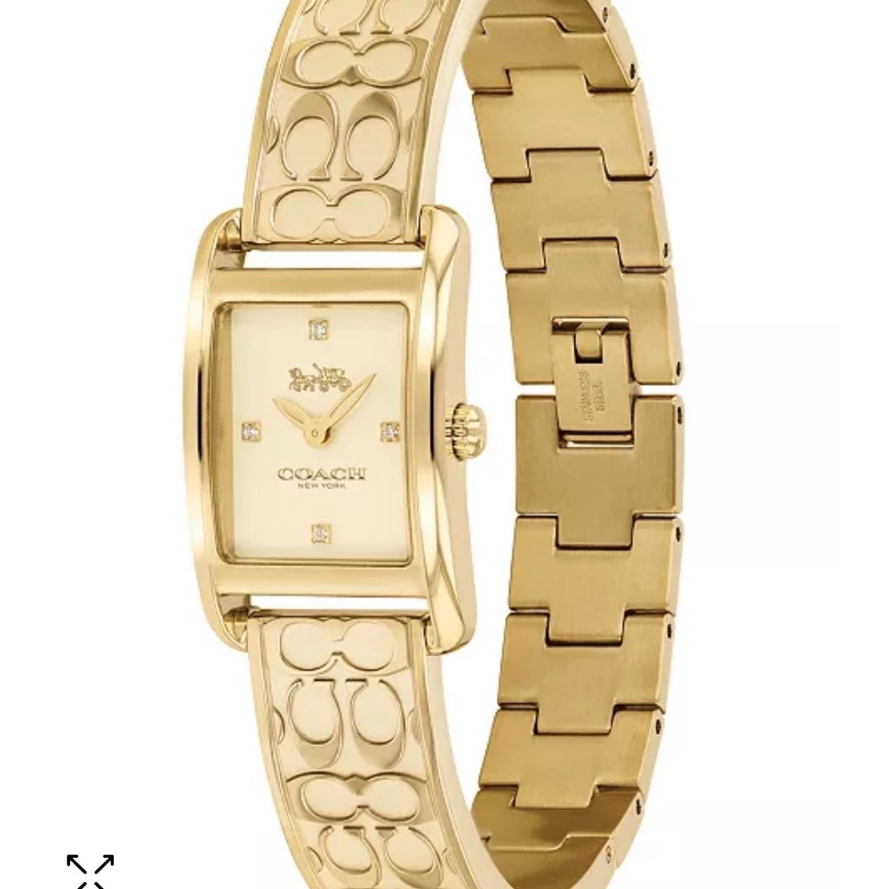 Coach Gold Watch with Metal Link Band